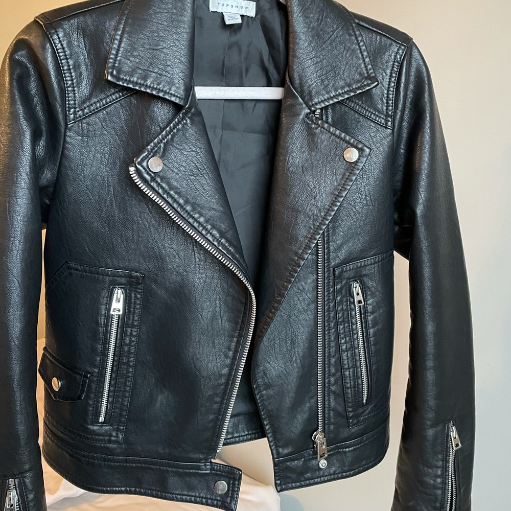 Topshop faux leather jacket
